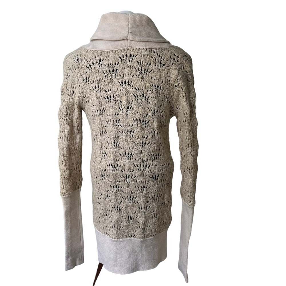 Free People Wool Blend Chunky Knit Brass Button Oatmeal Grandpa Cardigan… - Picture 4 of 13